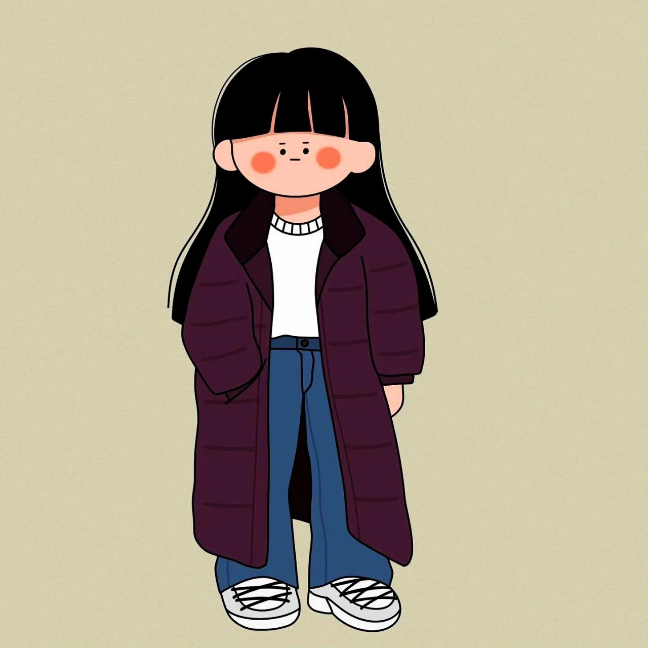 可爱的小卡通人物绘画