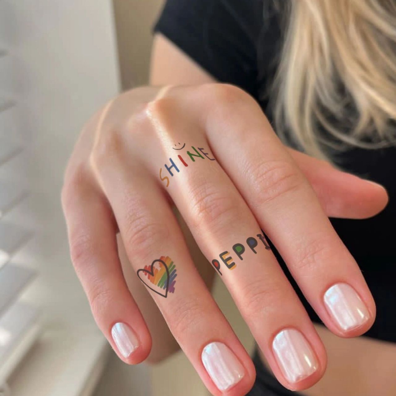 彩色手指纹身贴合集 butoo纹身贴|纹身设计|彩色纹身|女生纹身|小清新