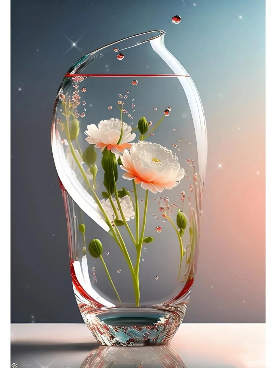 晶莹剔透的瓶中花祝友友们晚安好梦  图片来源网络侵删