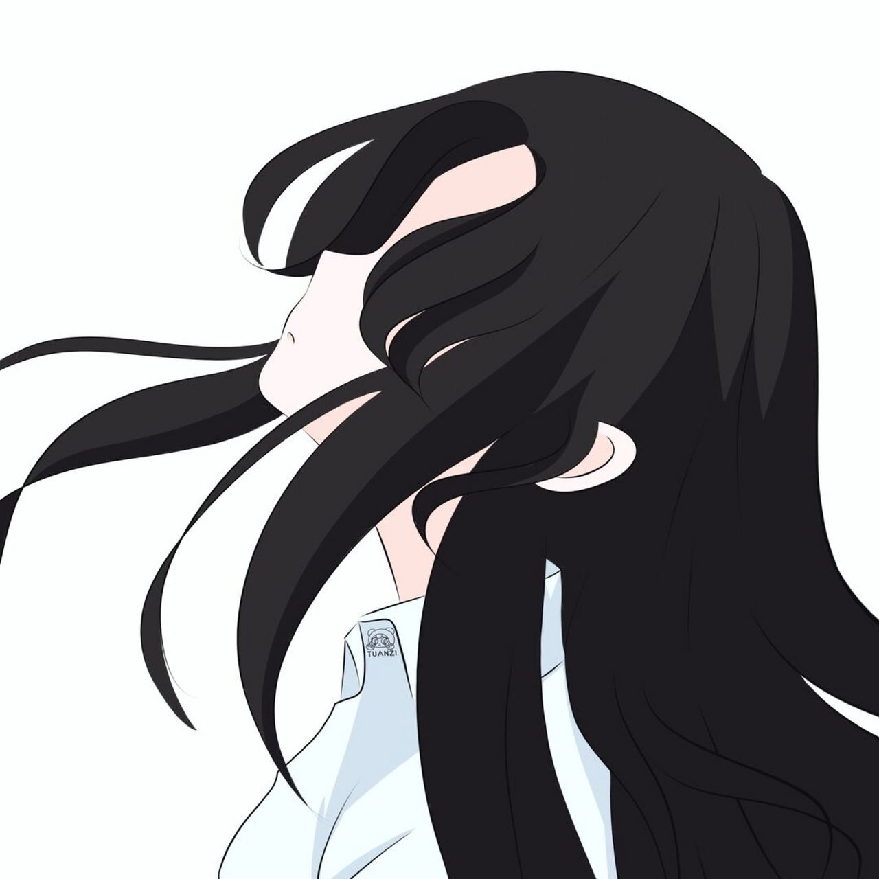 黑头发安排上 #卡通头像# #手绘头像# #动漫头像# #情头# #情侣头像