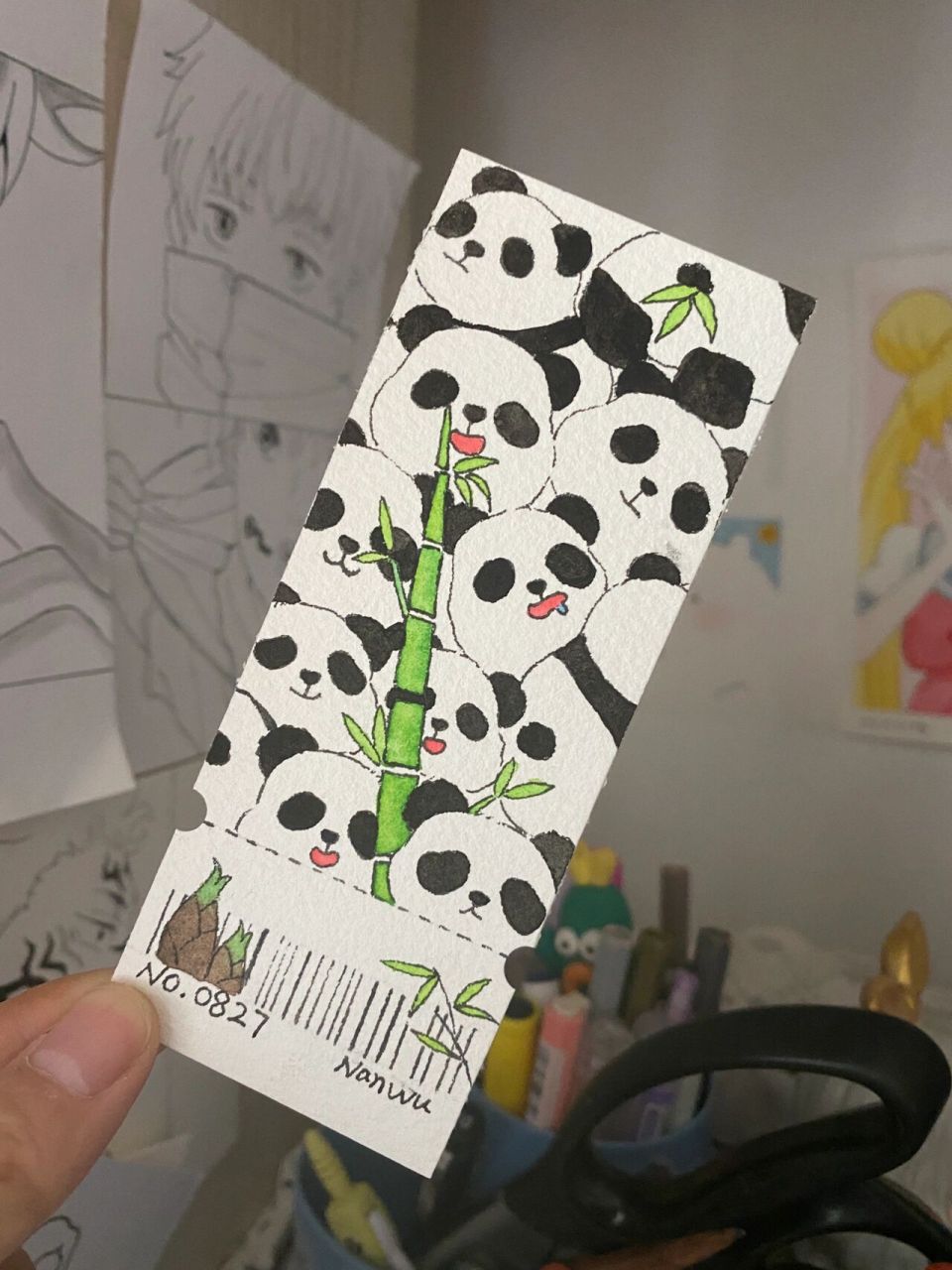 自制熊猫94书签92(附过程)圆滚滚胖乎乎 挤挤系列又添一名新成员