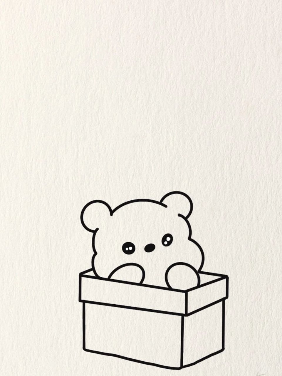 简笔画教程—箱子里的小熊
