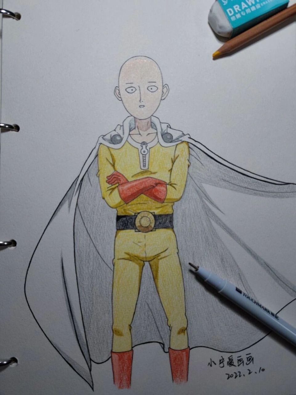 临摹第12幅画—一拳超人琦玉 新年的第一幅画,史上最强光头琦玉!
