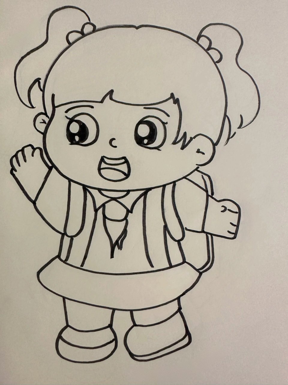 小女孩简笔画人物