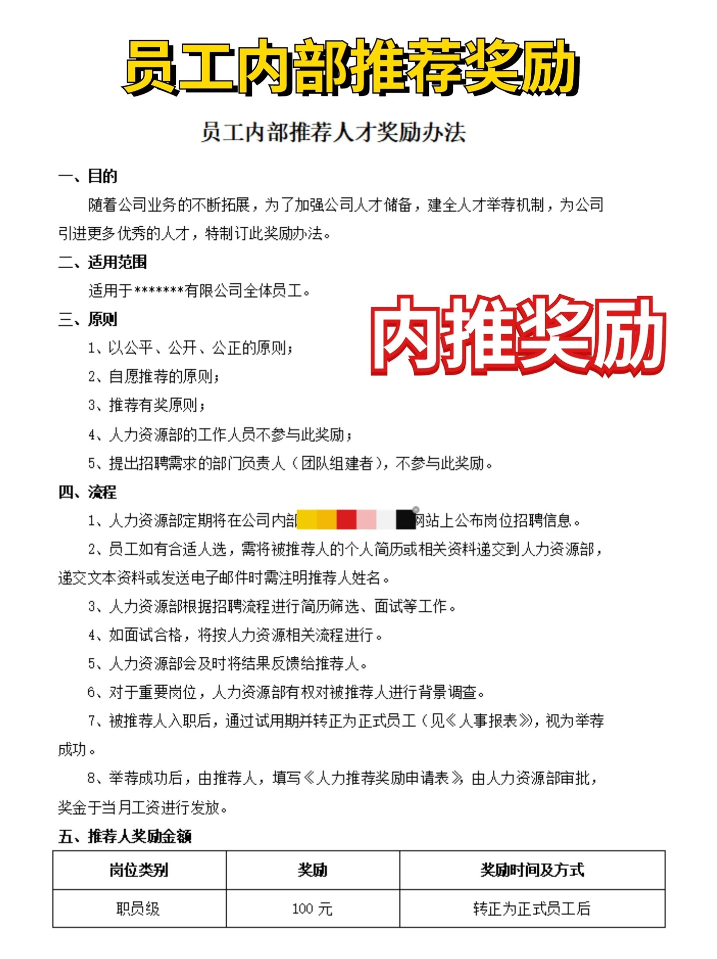 内部推荐 员工内推 员工内部推荐奖励