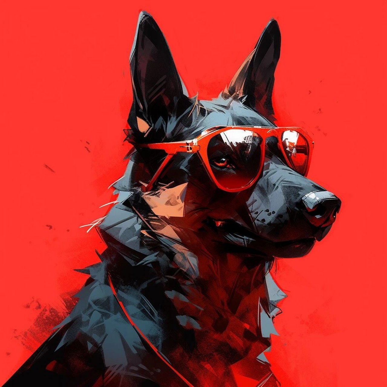 炙热浪漫:帅气墨镜德牧头像 简直太帅啦!