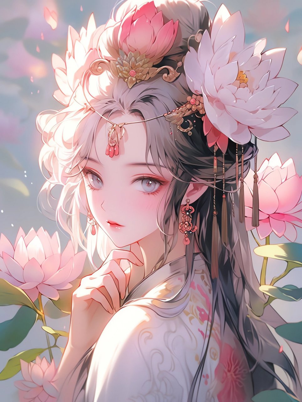 92超仙女生头像丨九月芙蓉 芙蓉仙子舞翩迁 桃花粉面映月明 莲步轻