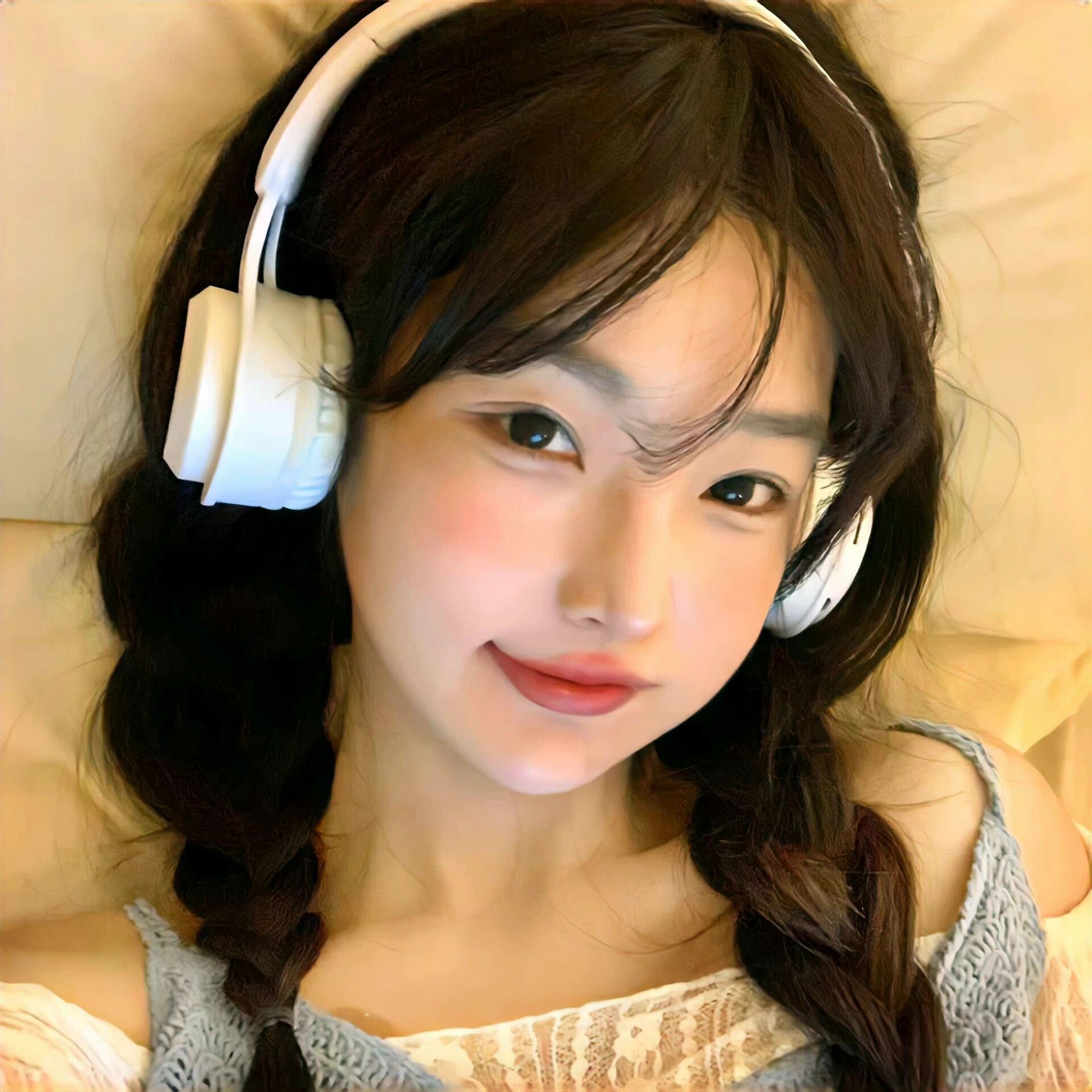 戴耳机女生头像