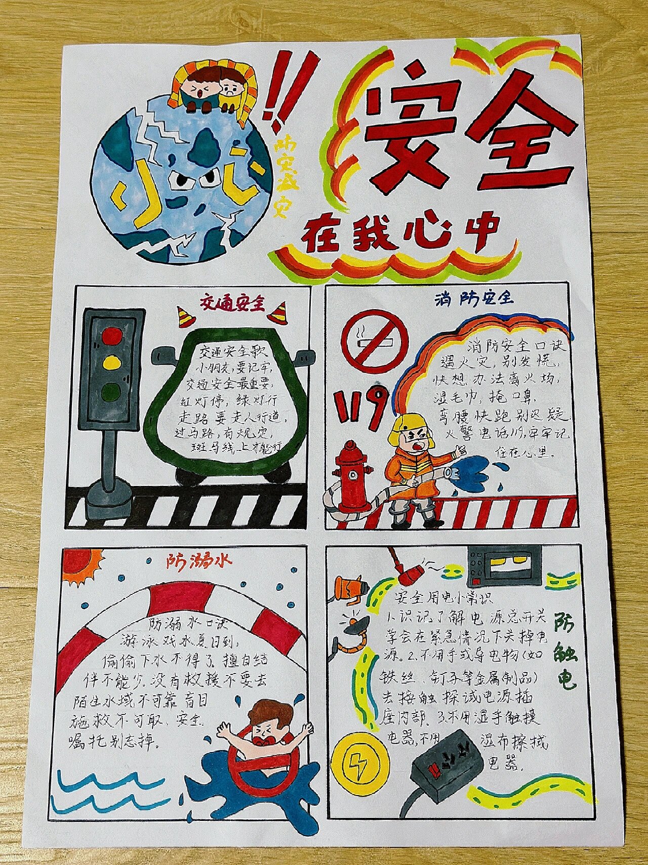 一年级安全主题手抄报