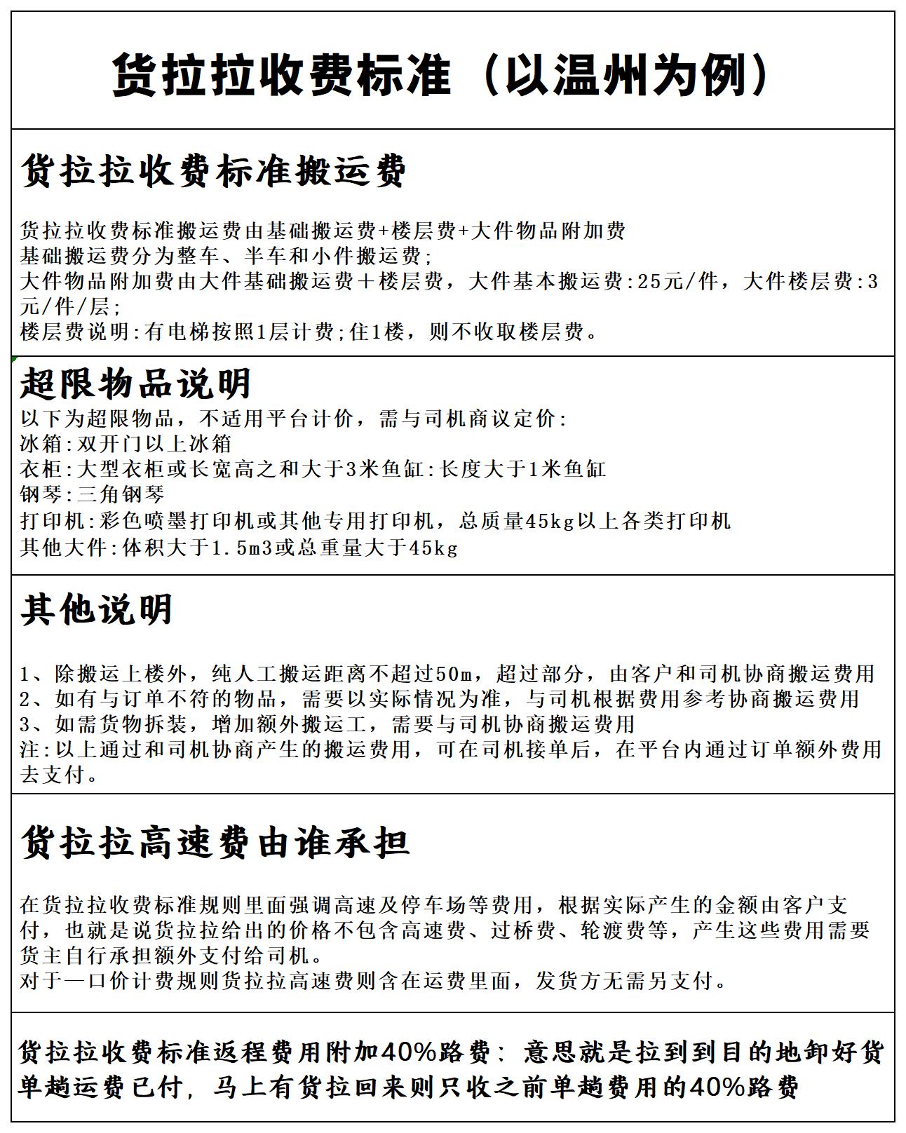 注册货拉拉司机的收费标准