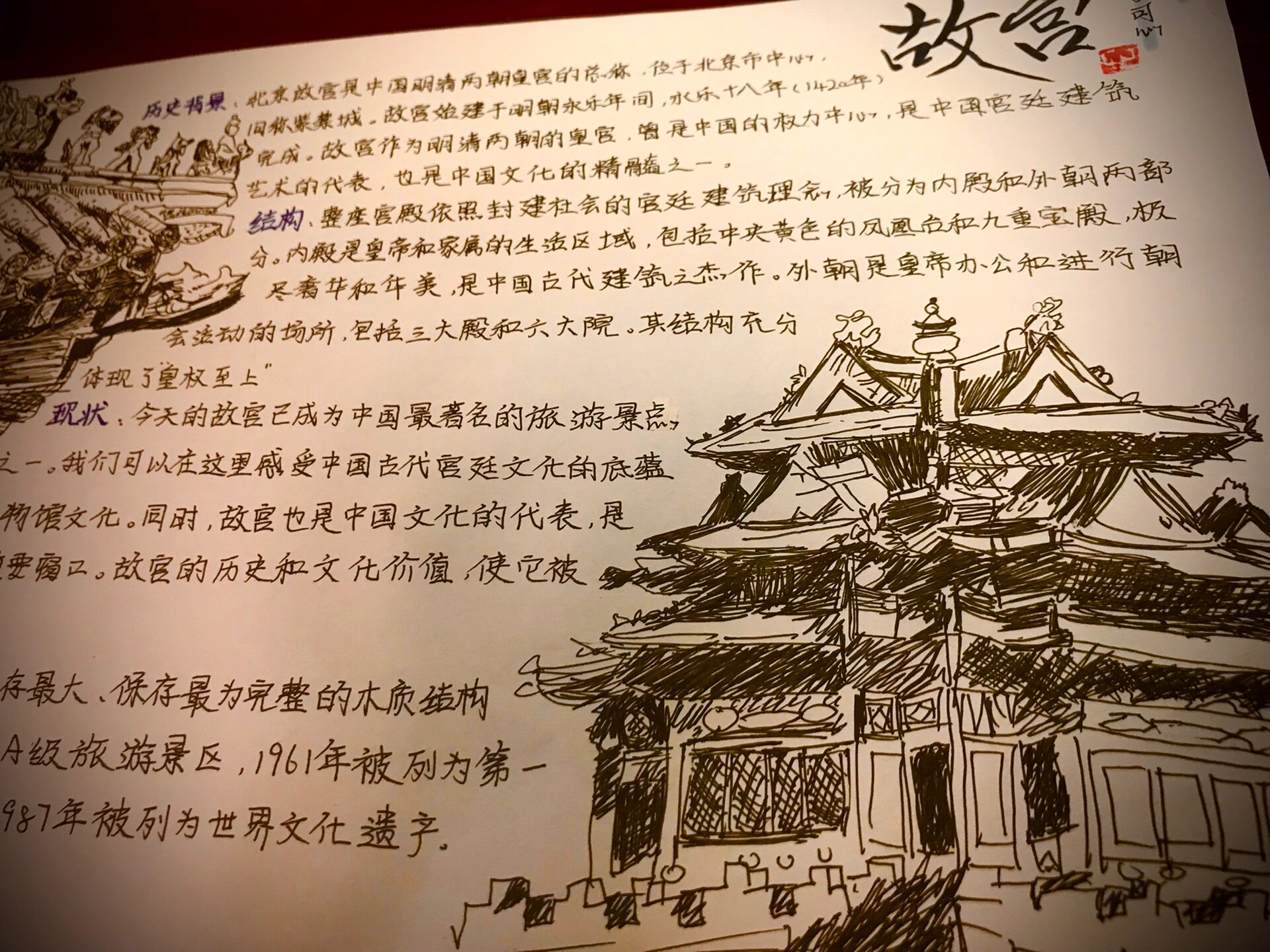 故宫手抄报来啦