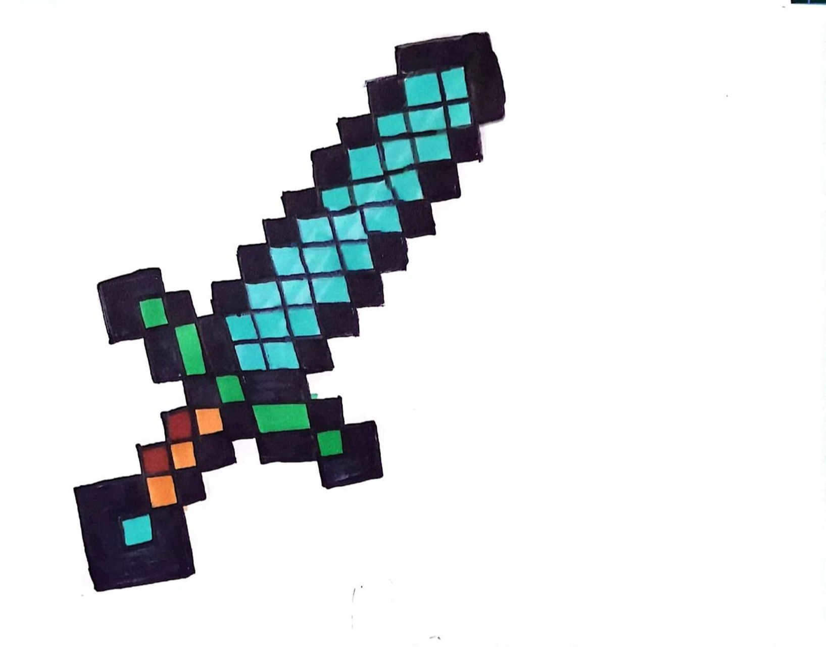 我的世界 钻石剑 简笔画