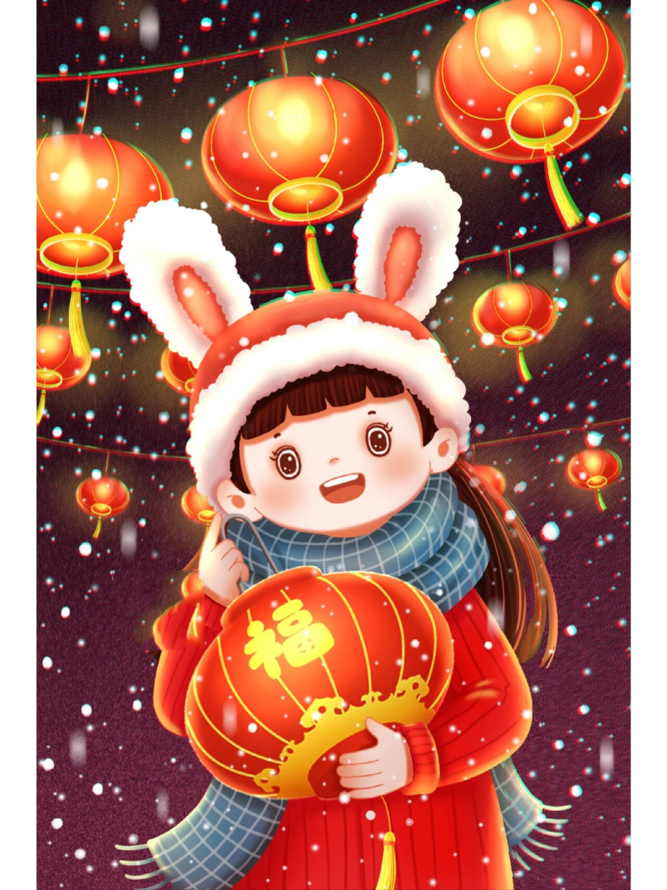 插画141‖张灯结彩迎新春 96969696 家家户户,张灯结彩,大街
