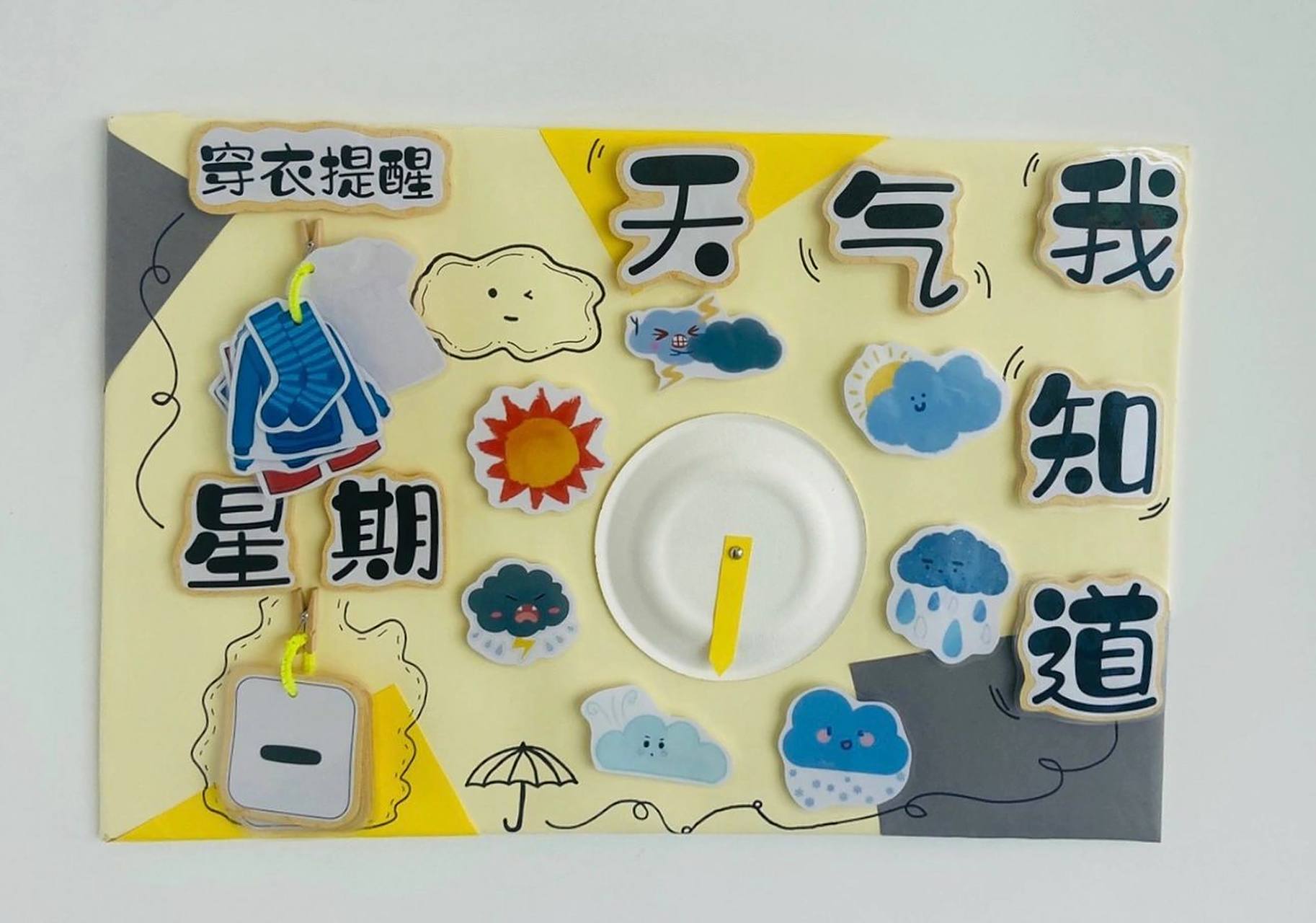 幼儿园天气墙面环创 天气我知道,小小气象站,天气小主播