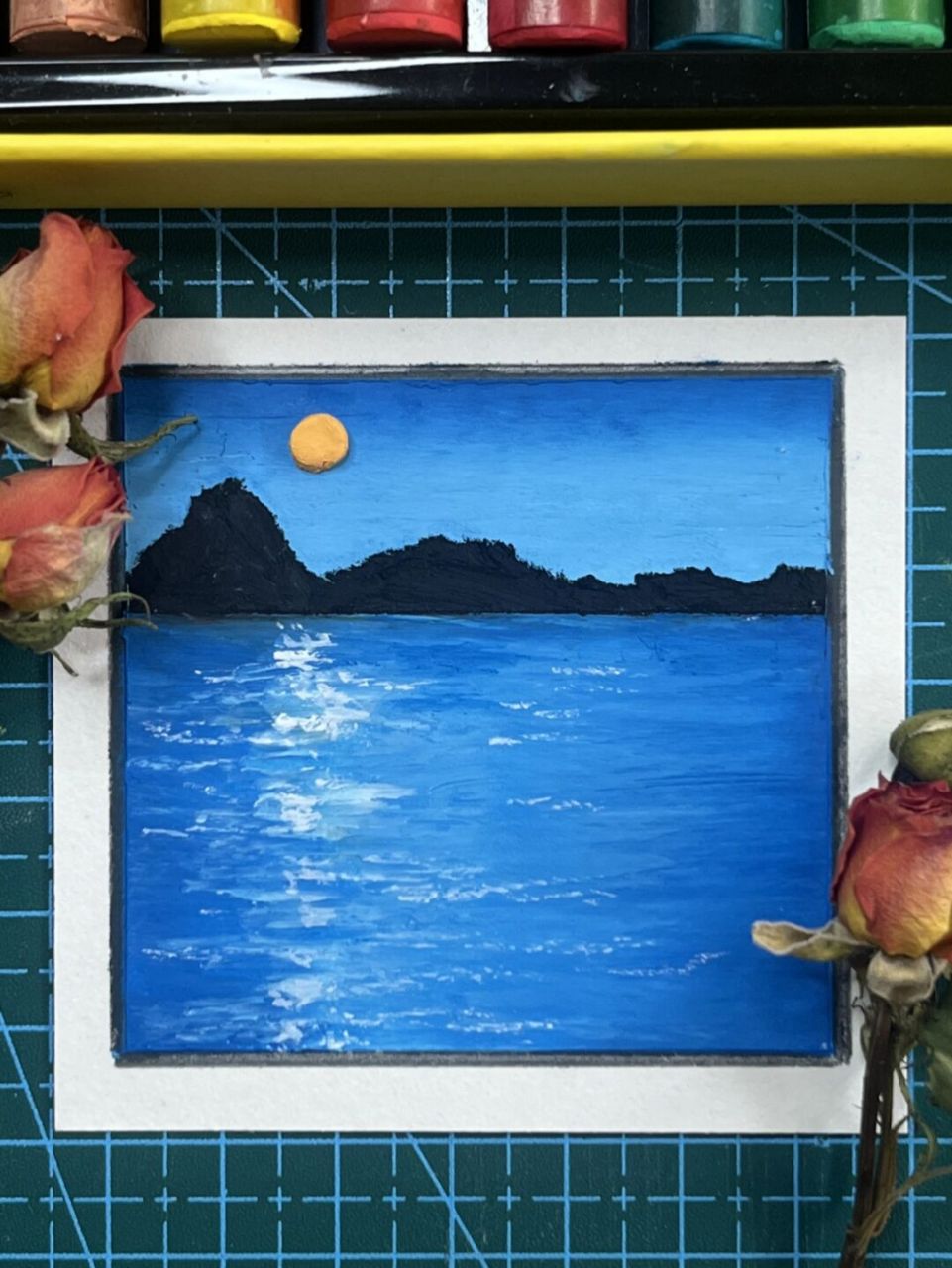 超简单的油画棒风景画系列 五分钟画好一幅哦#绘画教学# #亲子# #儿童