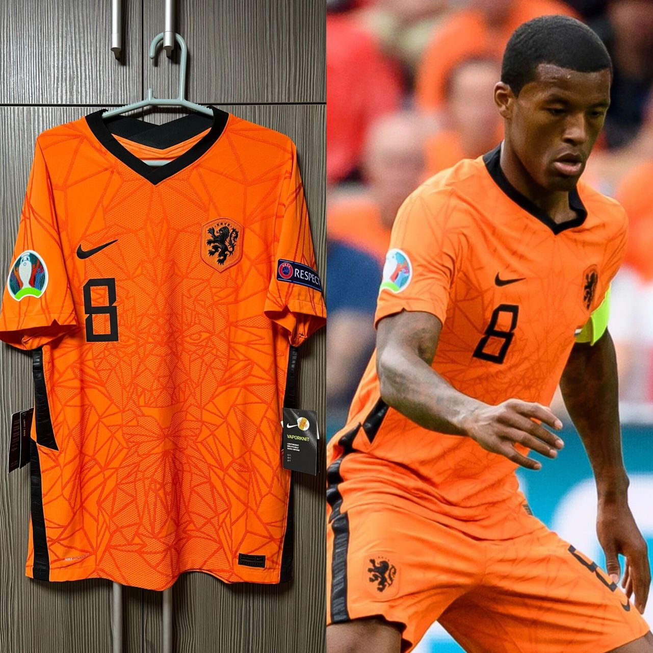 郁金香|荷兰2020主场球员版球衣  8号维尔纳杜姆,有没有让你们想起