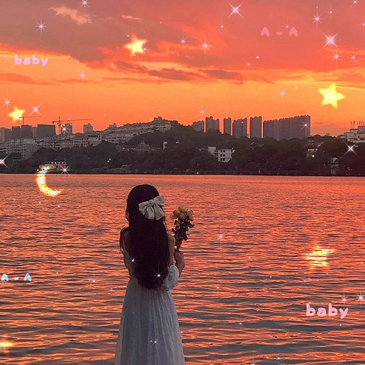 超好看的夕阳女头像快点进了吧