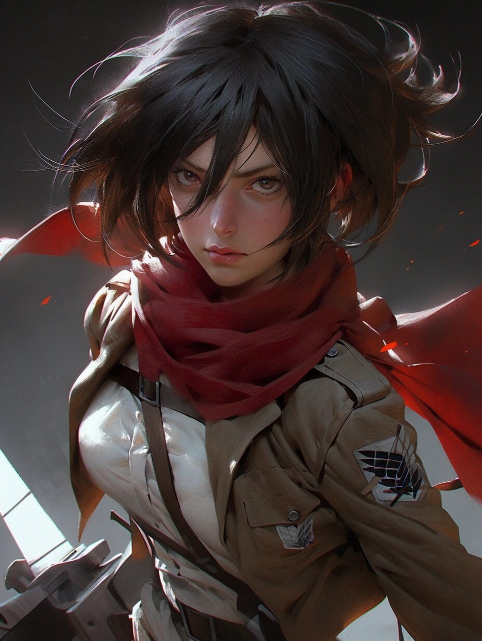 三笠·阿克曼|壁纸 试了试midjourney的新模式,越来越多强了