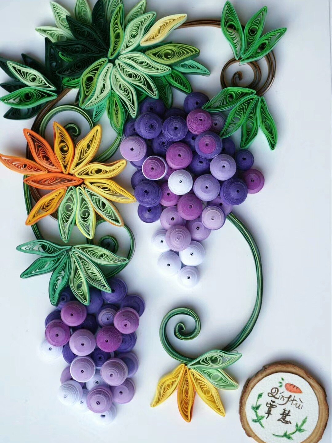 99葡萄,花花94,小熊93等衍纸小教程 绗纸大部分是线条为主,颜色