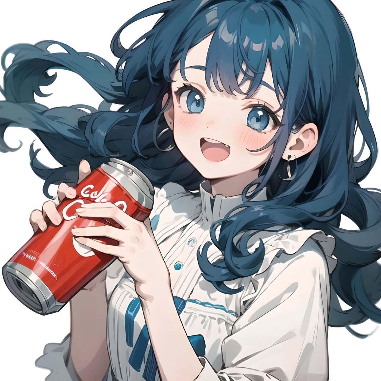 治愈系头像/可乐01女孩/夏天就要喝可乐 中午吃饭的时候喝了一罐