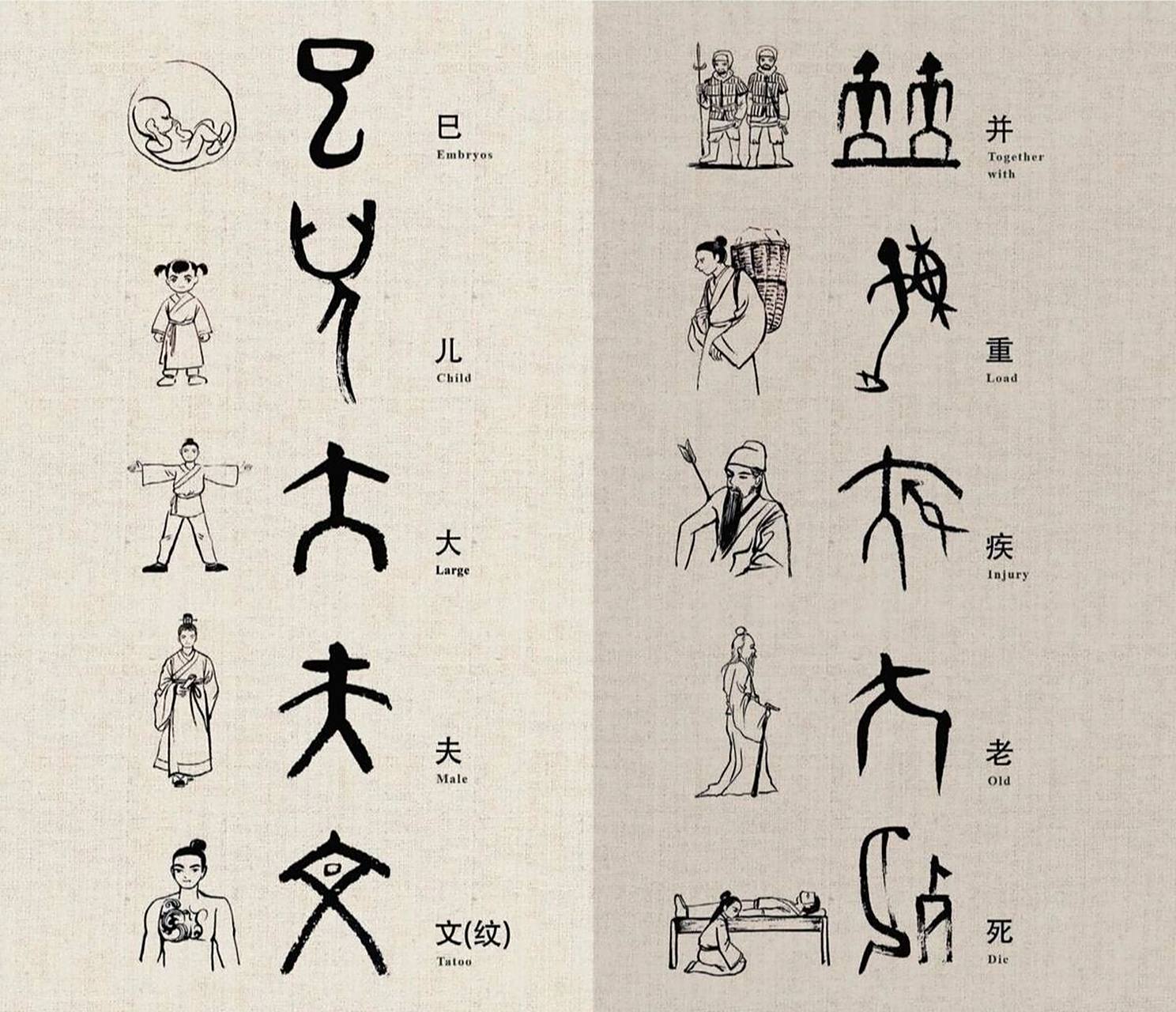 甲骨文中与人,与女相关的字