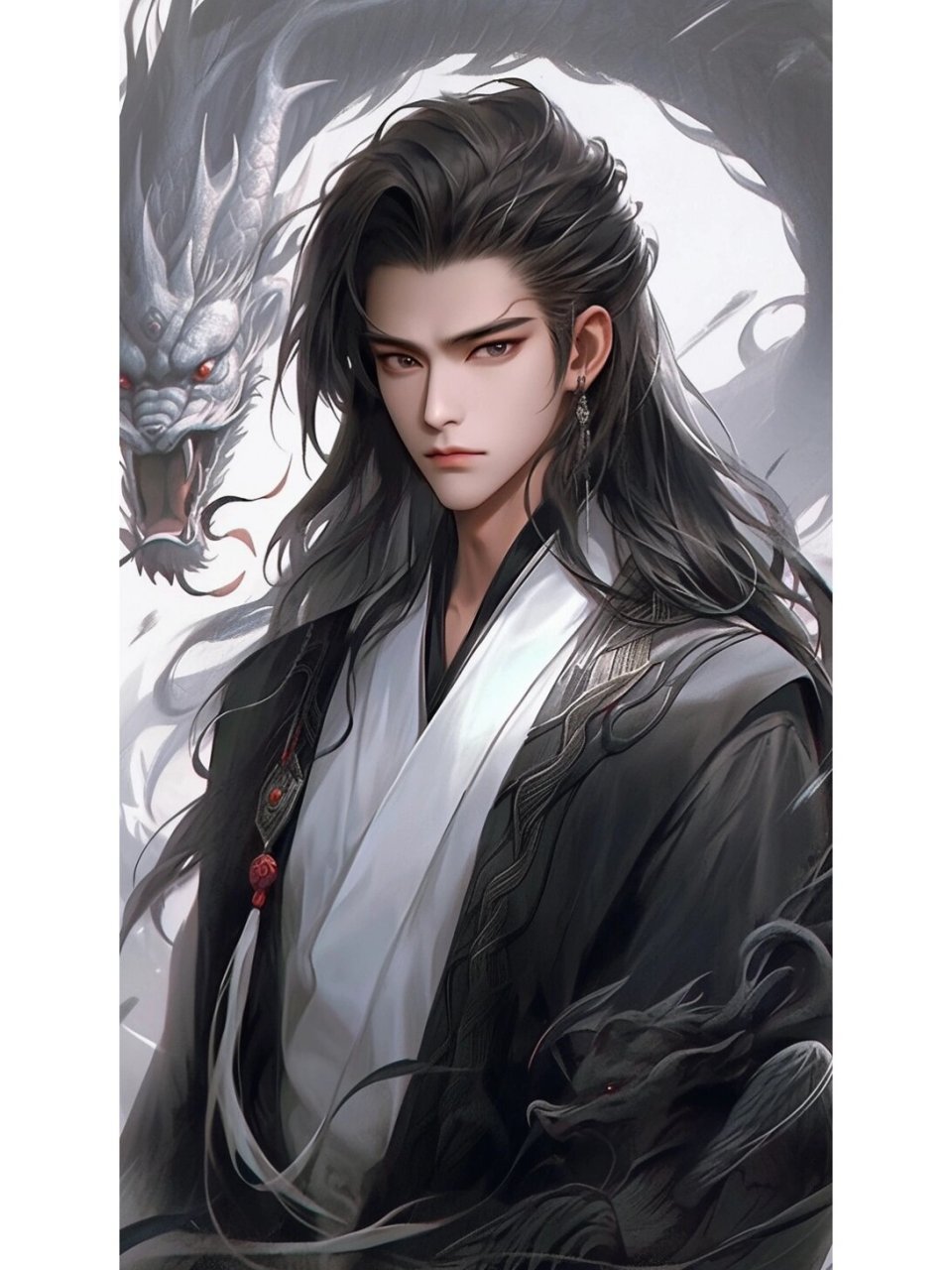 midjourney|水墨诸葛亮『鹤羽星尊』头像壁纸 鹤羽星尊男神 #诸葛亮鹤