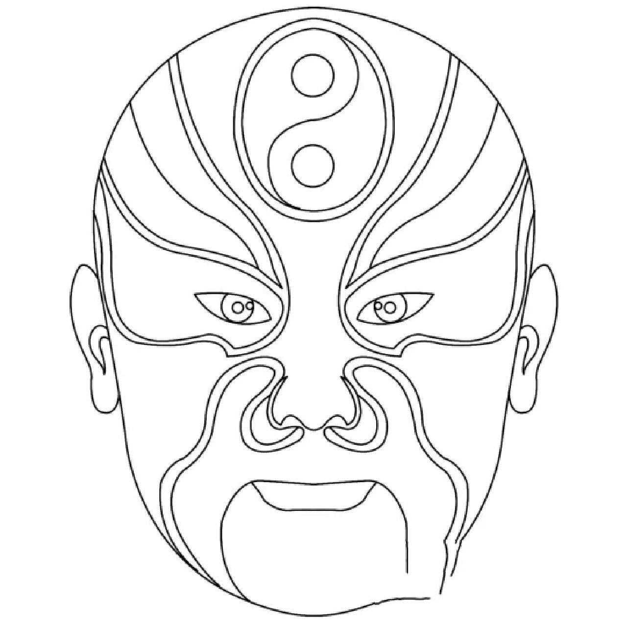 大班美工区涂色《脸谱》