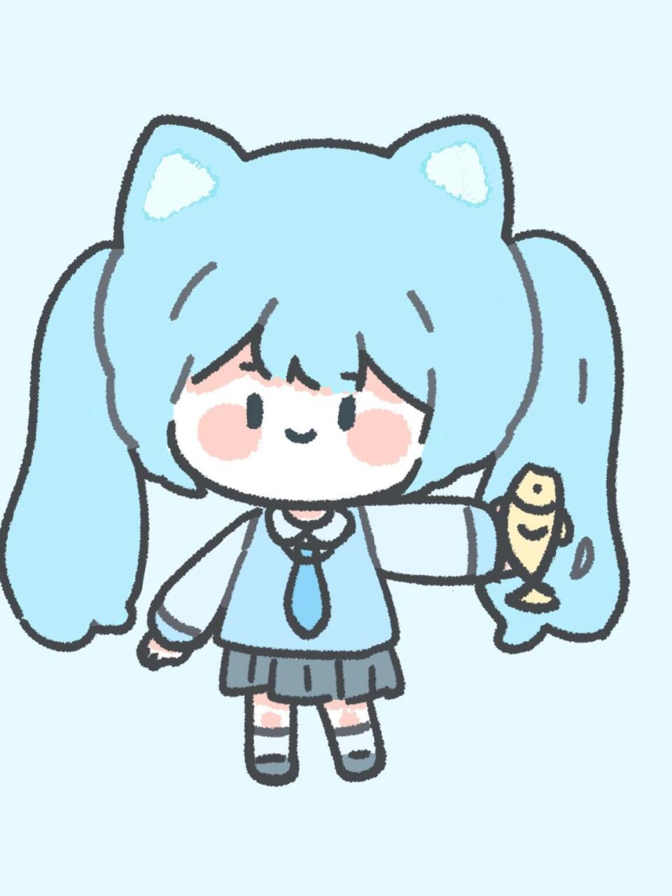 q版小猫初音图片