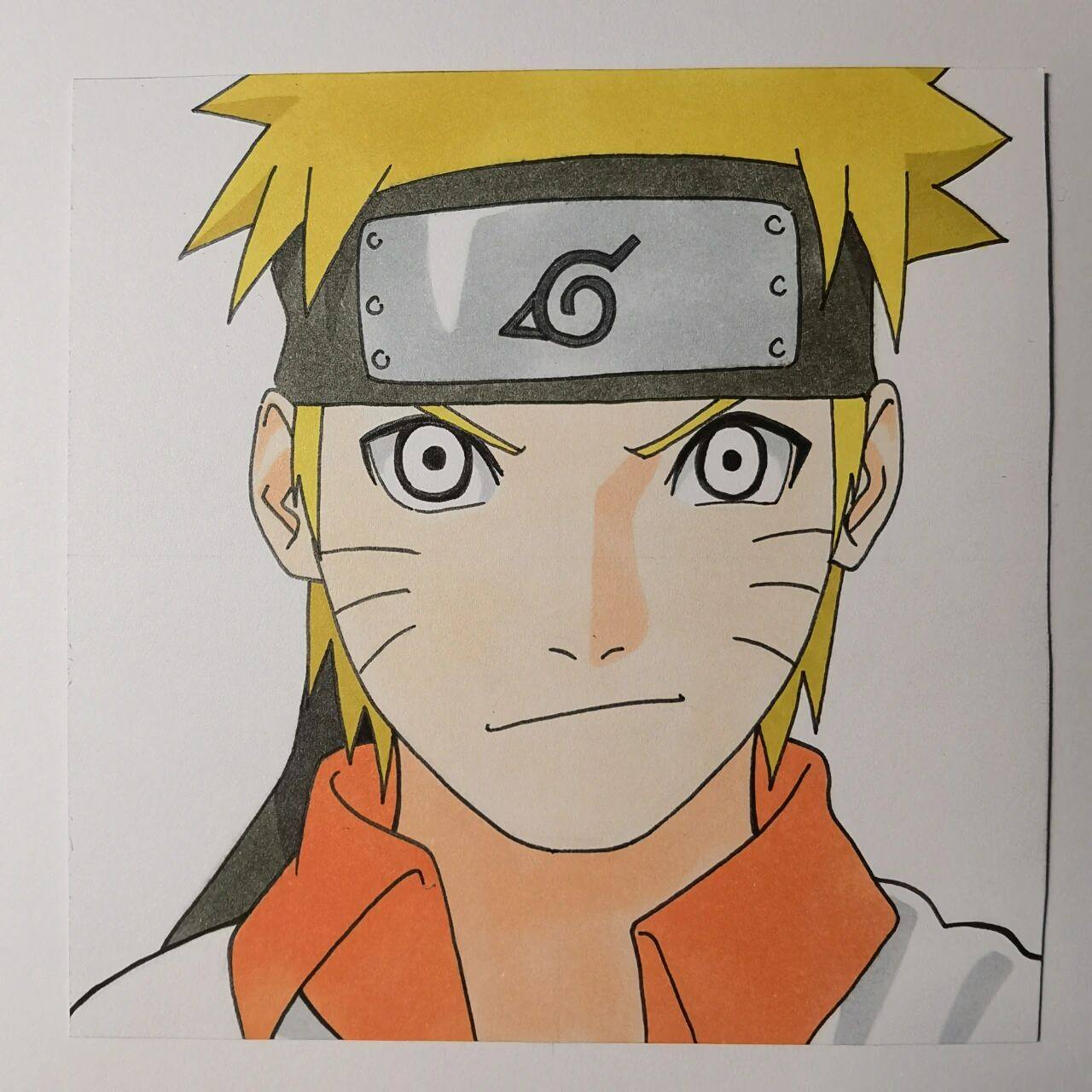 漩涡鸣人,超简单手绘过程,不信教不会你 卡纸尺寸12.7*12.