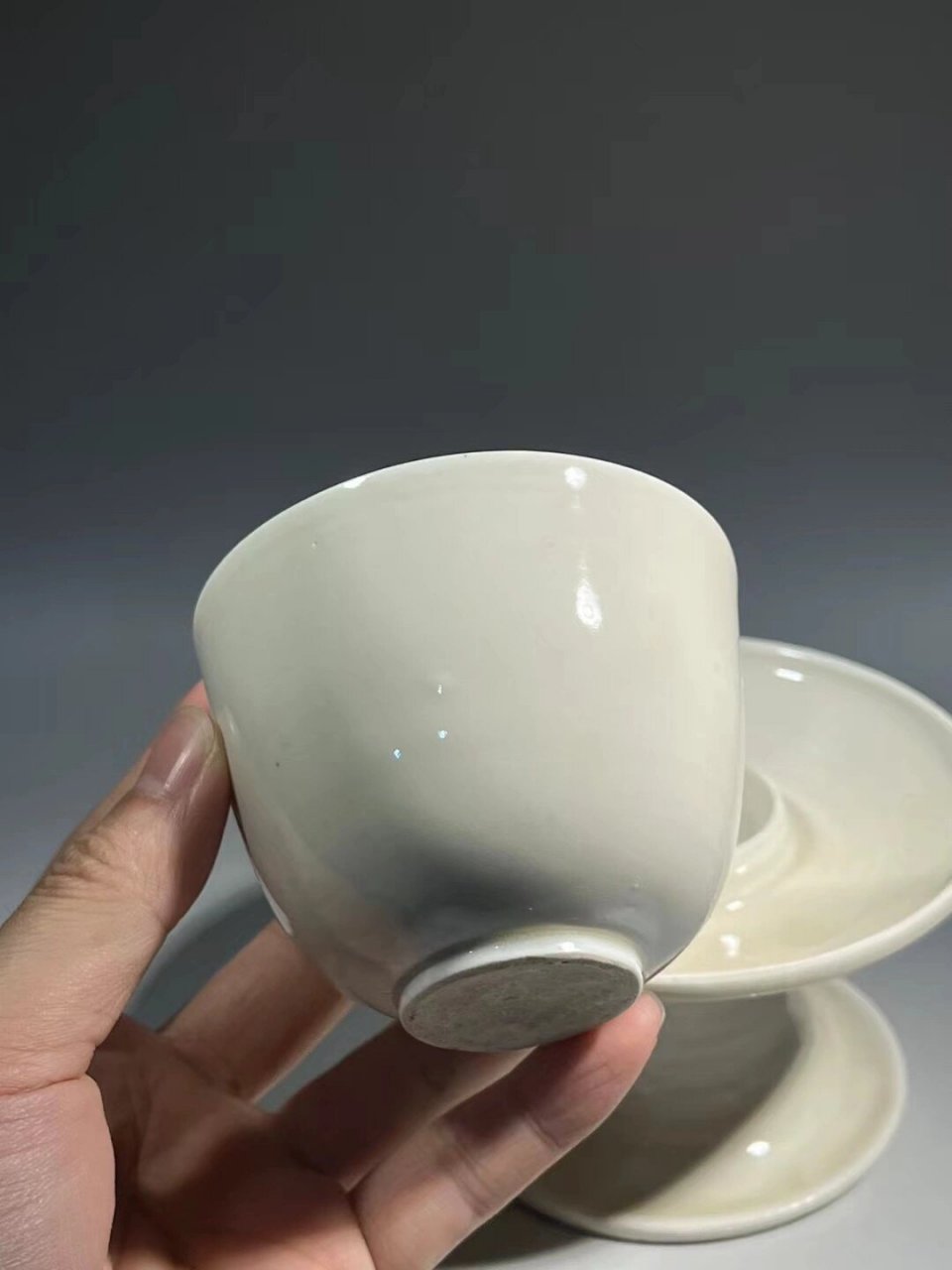 五代 邢窑白釉高足托盏一套