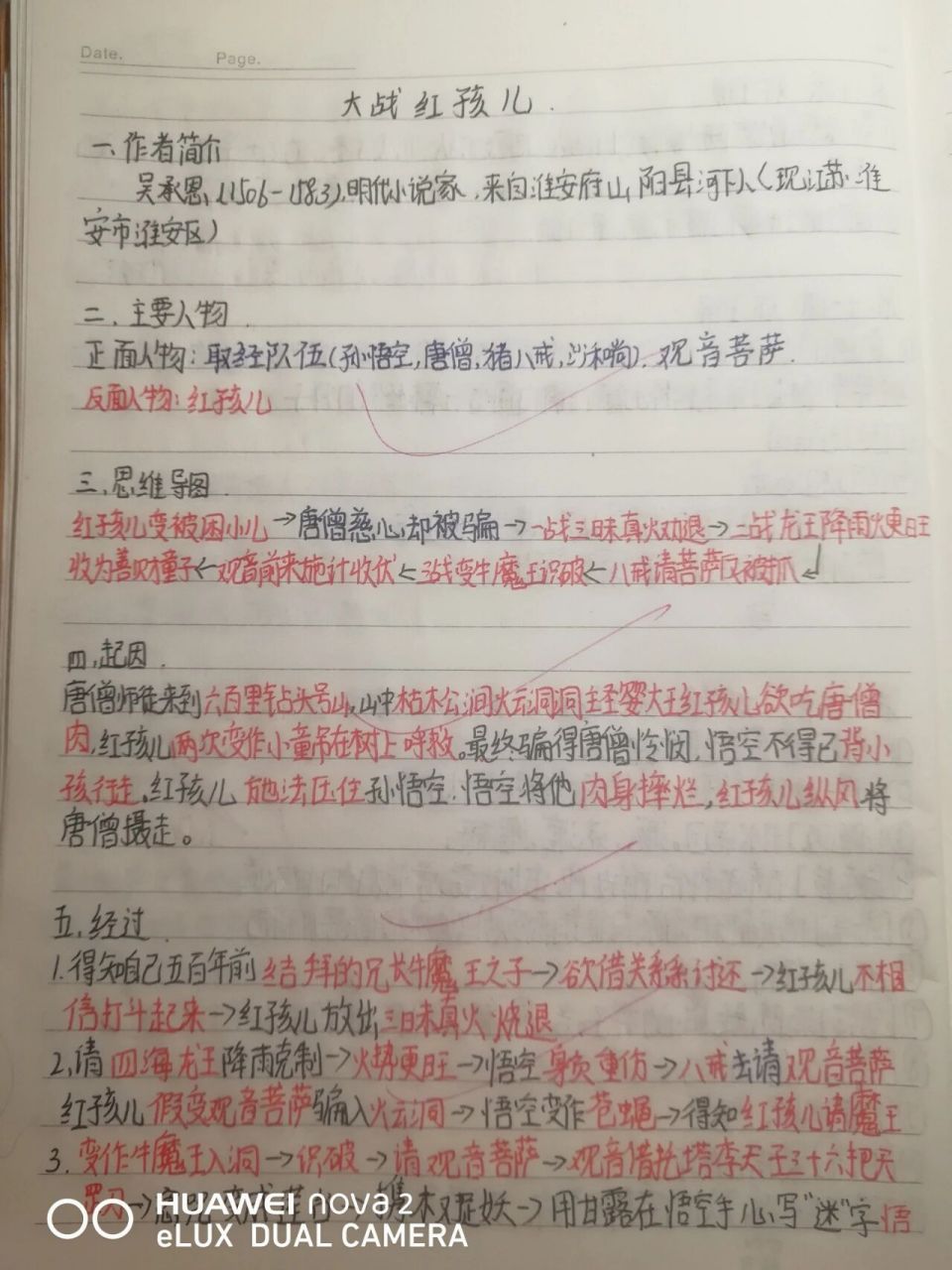 大战红孩儿和车迟国斗法的读书笔记哦!