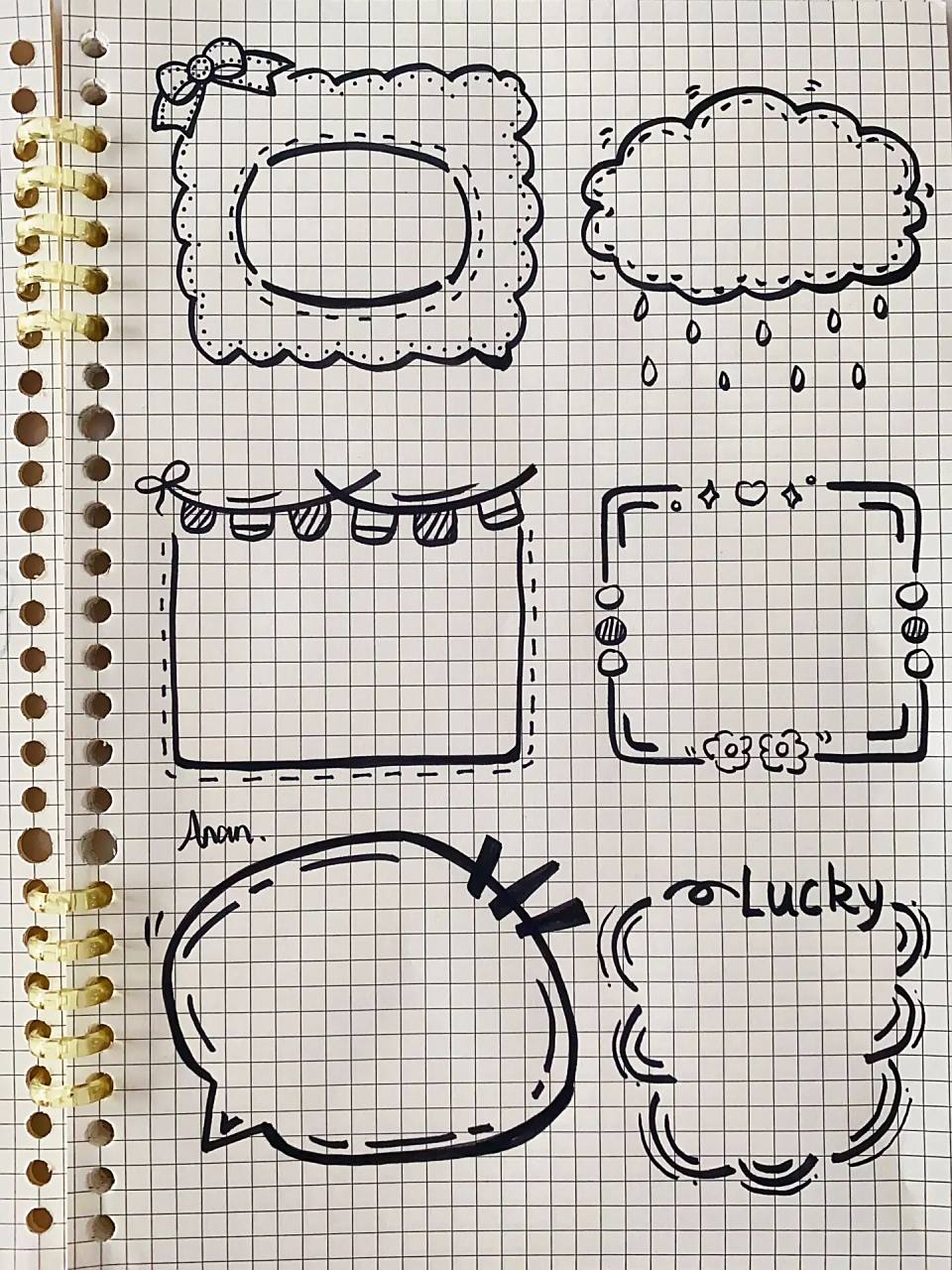贺卡简笔画|手帐边框素材|手抄报边框 q萌的边框素材 快快收藏起来