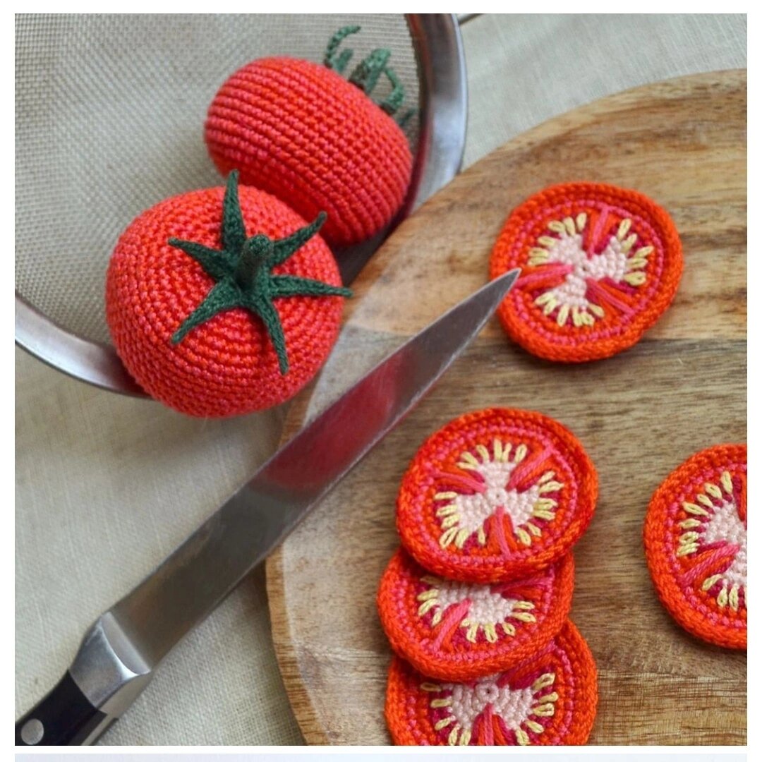 钩针编织蔬菜番茄(附图解