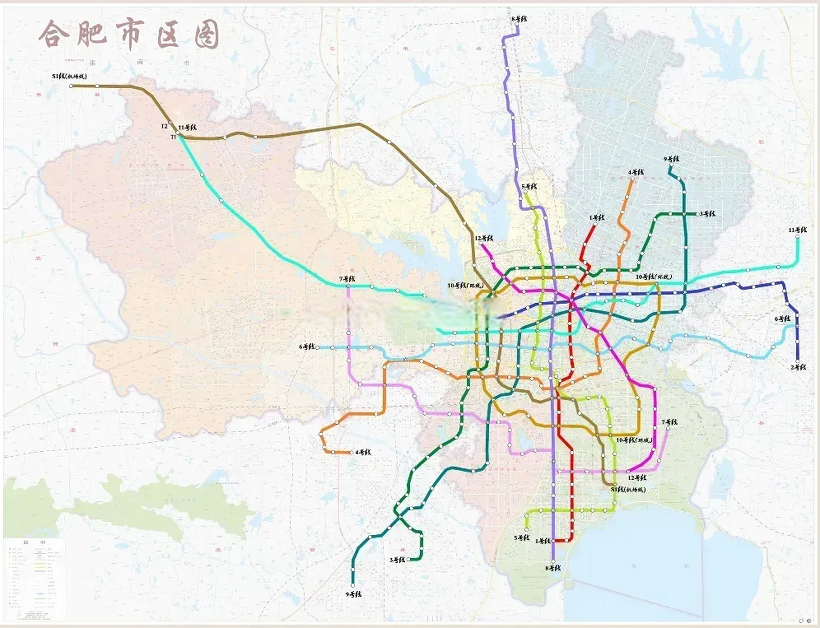 根据最新披露消息,合肥第四轮地铁规划完成后的轨道交通图,里面信息点