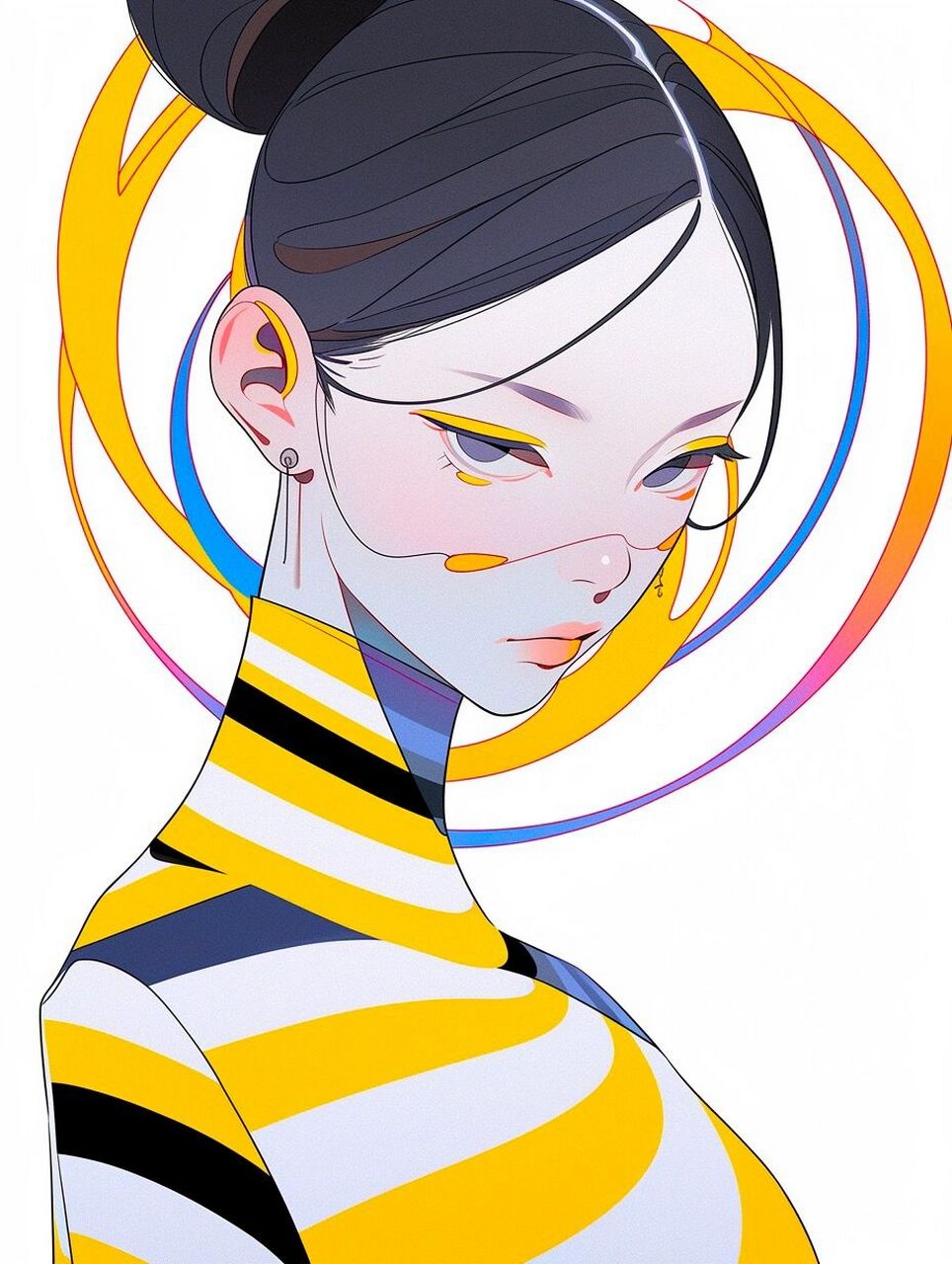 ai绘图 | 中国女孩头像(2) 最爱柠檬黄和淡蓝色的搭配 小红薯宝宝们