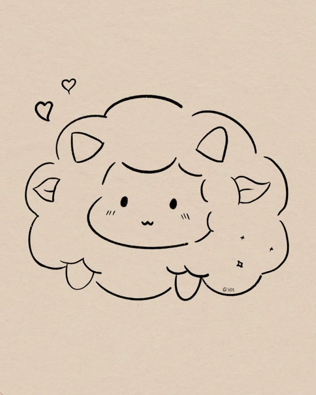 当一只快乐的小羊|简笔画|附过程 临摹 #画画# #procreate# #手帐