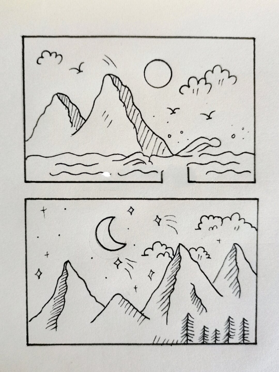 黑白简笔画