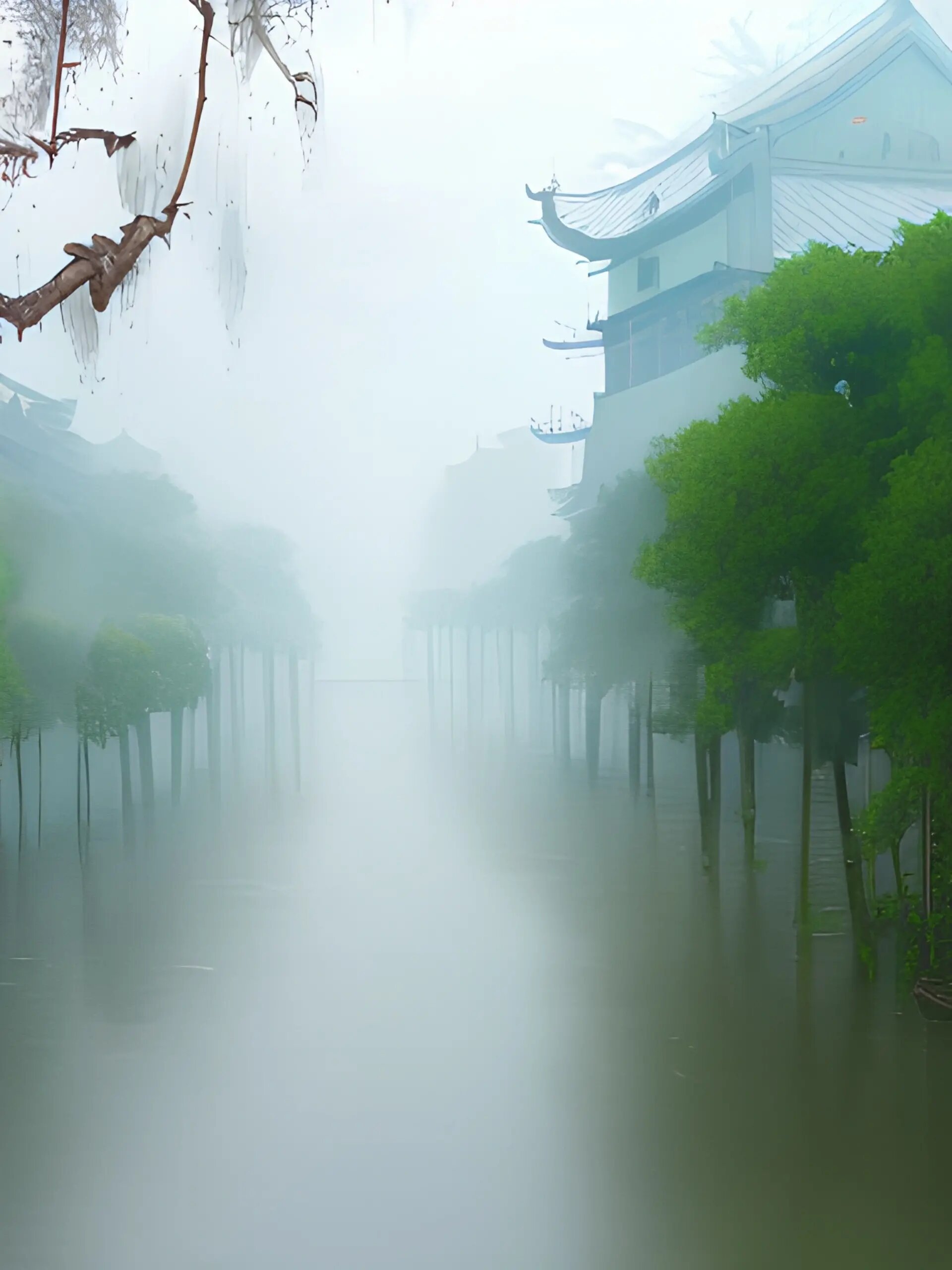 烟雨蒙蒙风景图片图片