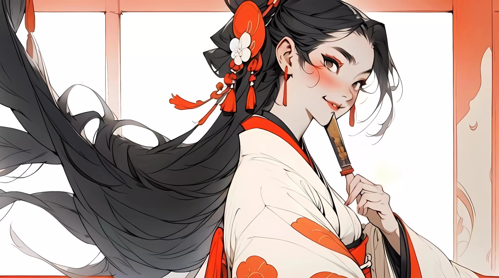 古风壁纸‖花木兰既视感 世事漫随流水,算来一梦浮生.