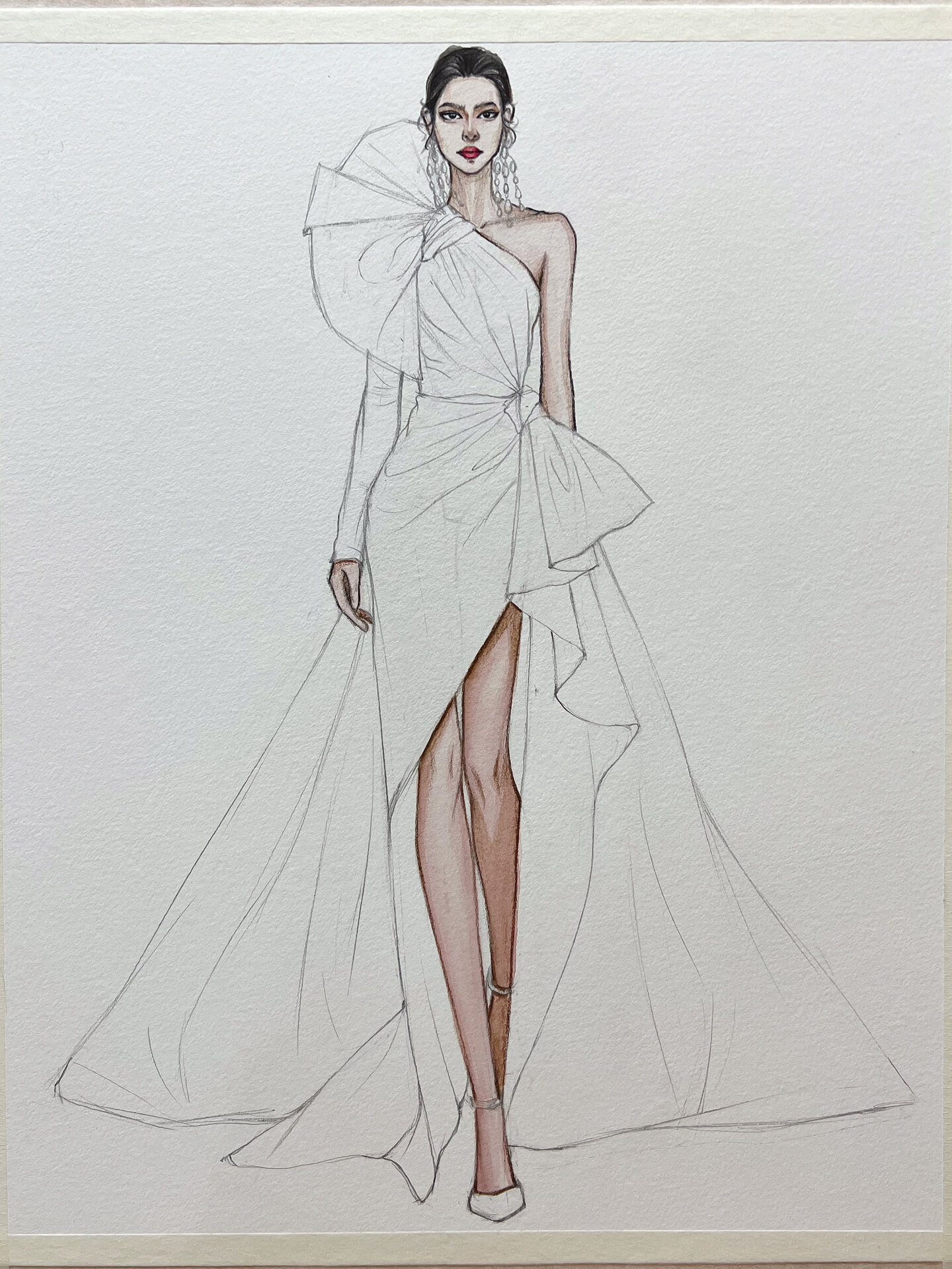 服装效果图——水彩时装画礼服绘图过程91