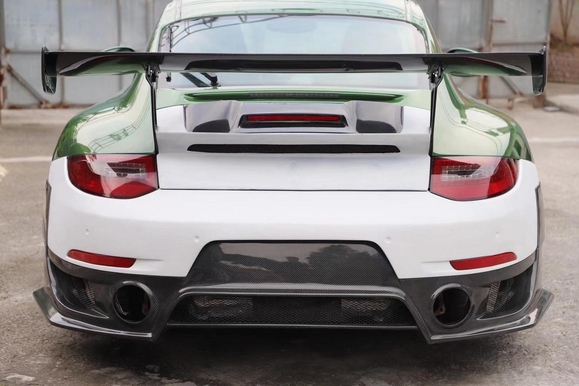 保时捷911 997改装升级gt2rs外观包围 前杠碳纤维侧裙 后杠 尾翼