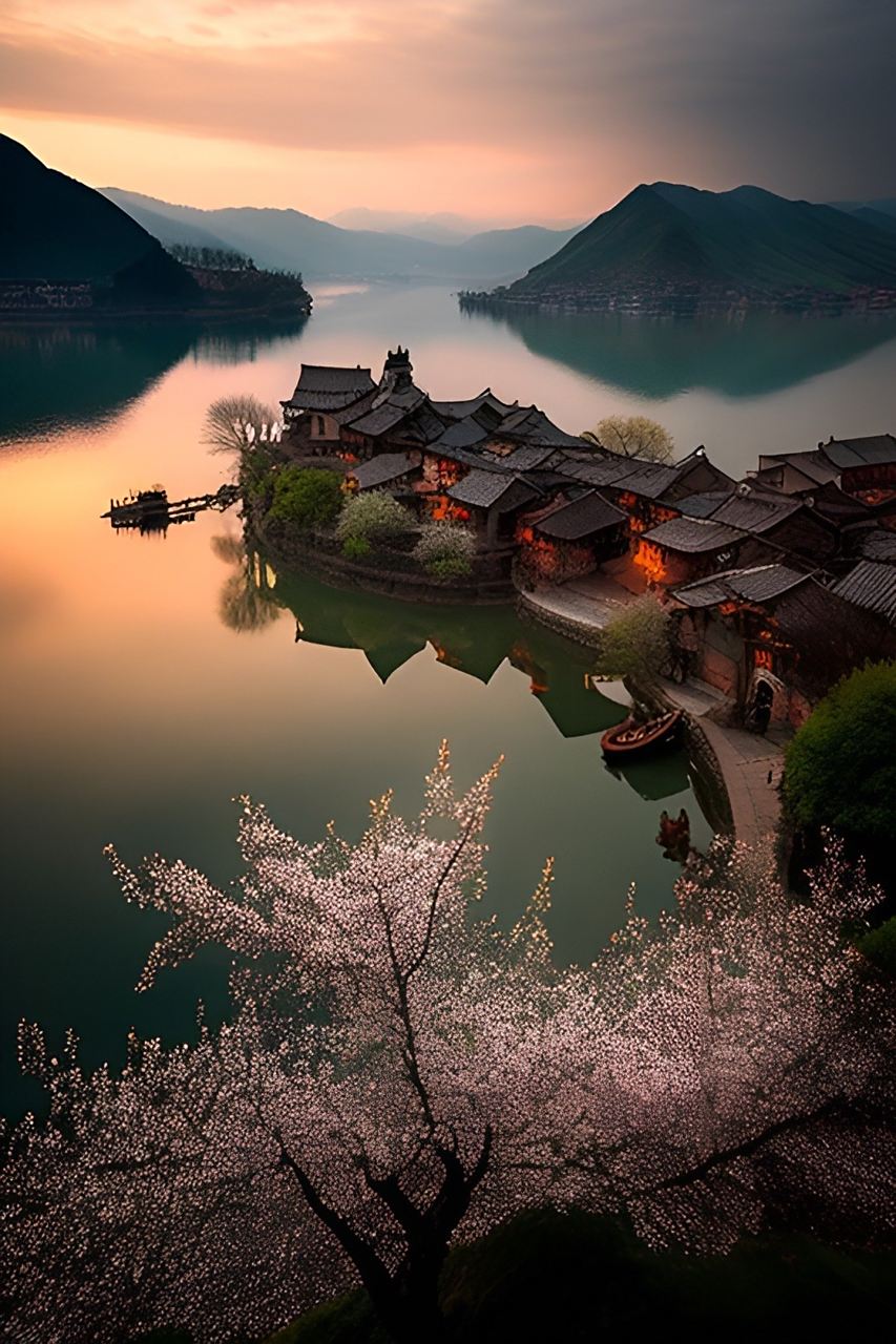 桃花坞里桃花庵, 桃花庵里桃花仙; 桃花仙人种桃树, 又摘桃花卖酒钱.