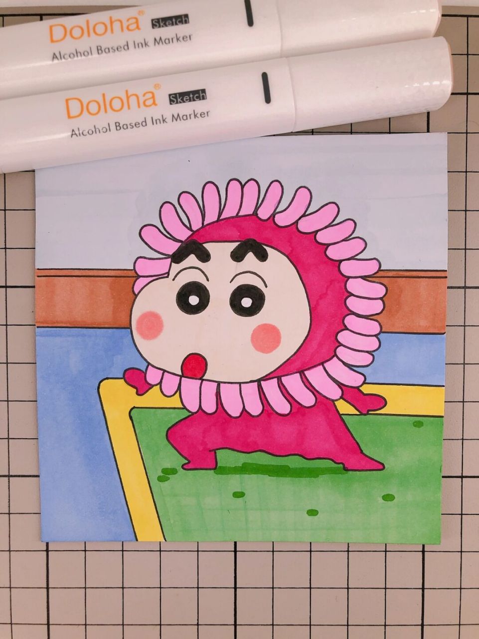 第255幅|蜡笔小新卡通画,简笔画.附步骤图.