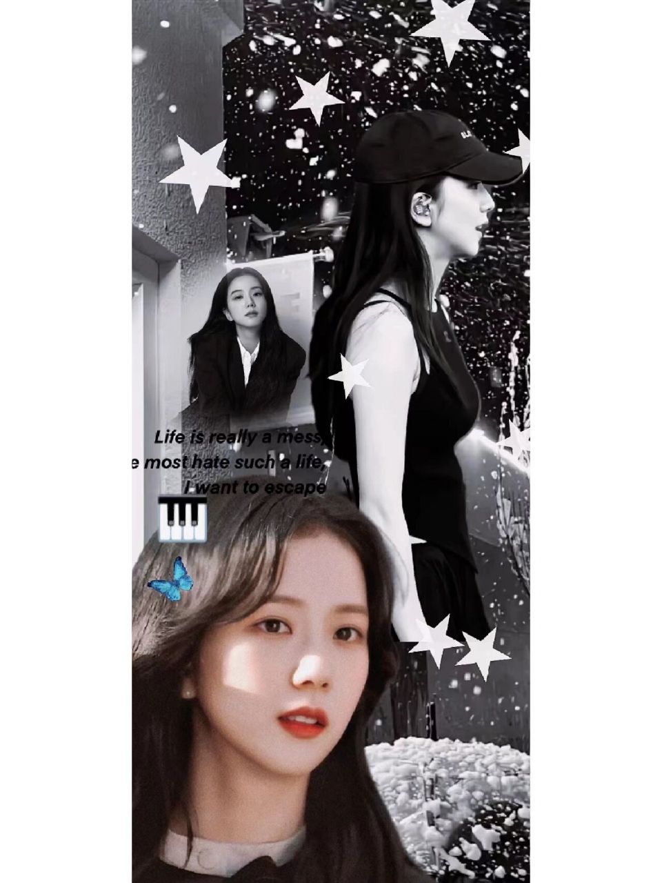 jisoo智秀壁纸|黑色系拼贴73