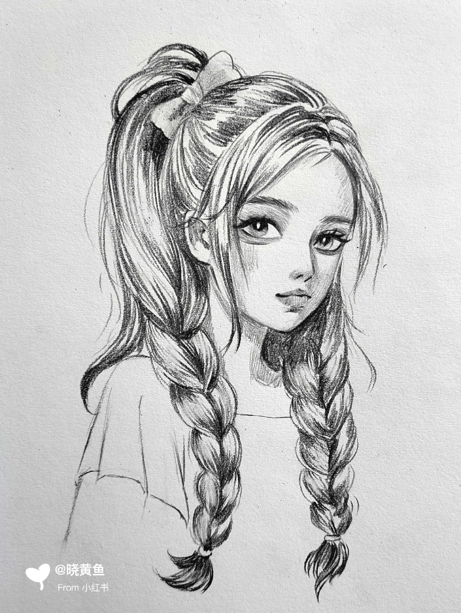 简单动漫素描人物女生简单出效果