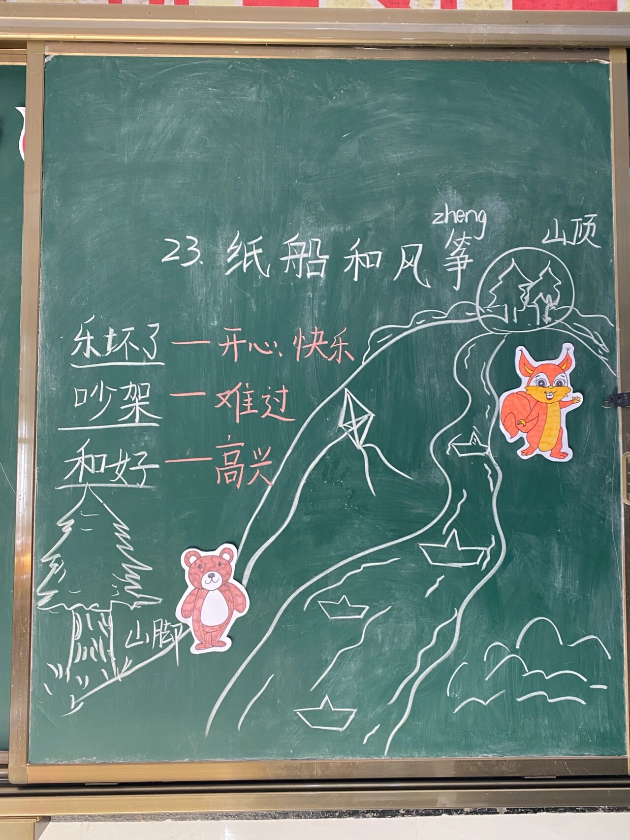 《纸船和风筝》板书 我又来啦!这次借鉴了