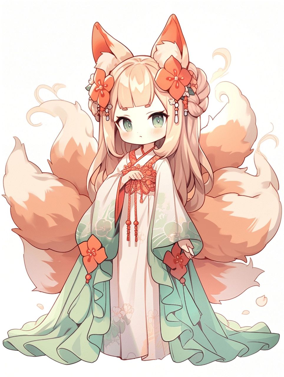 q版古风立绘之九尾狐 狐狸除了白浅和凤九还有谁啊?
