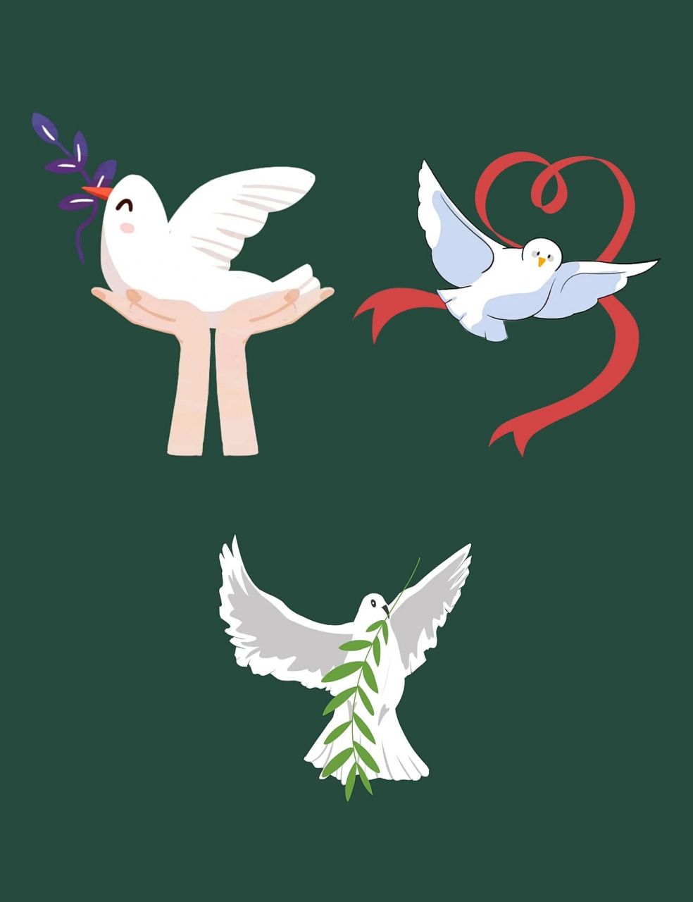 手绘鸽子94展翅飞翔96国庆素材|png素材 宝宝们