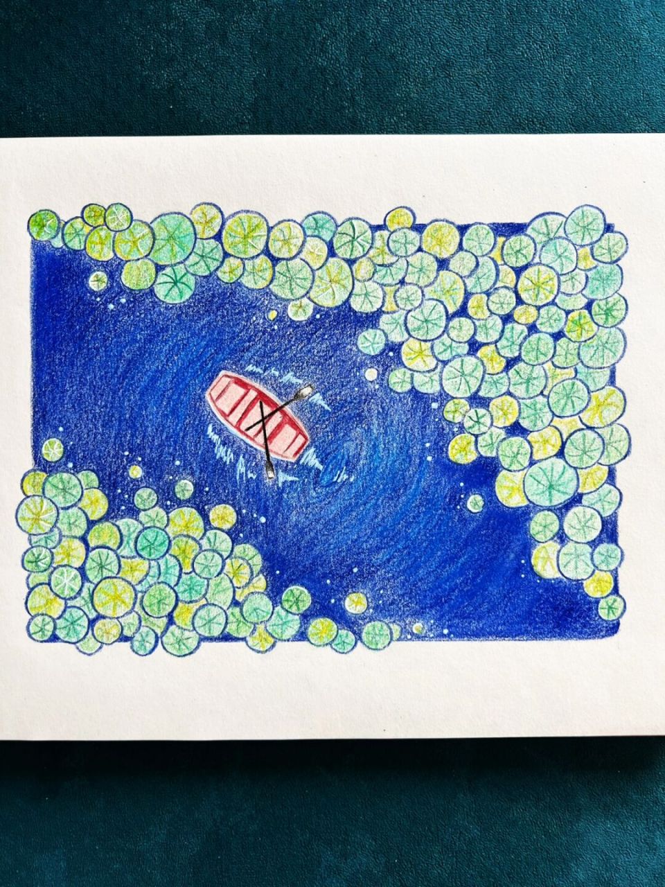 误入荷塘(彩铅画.
