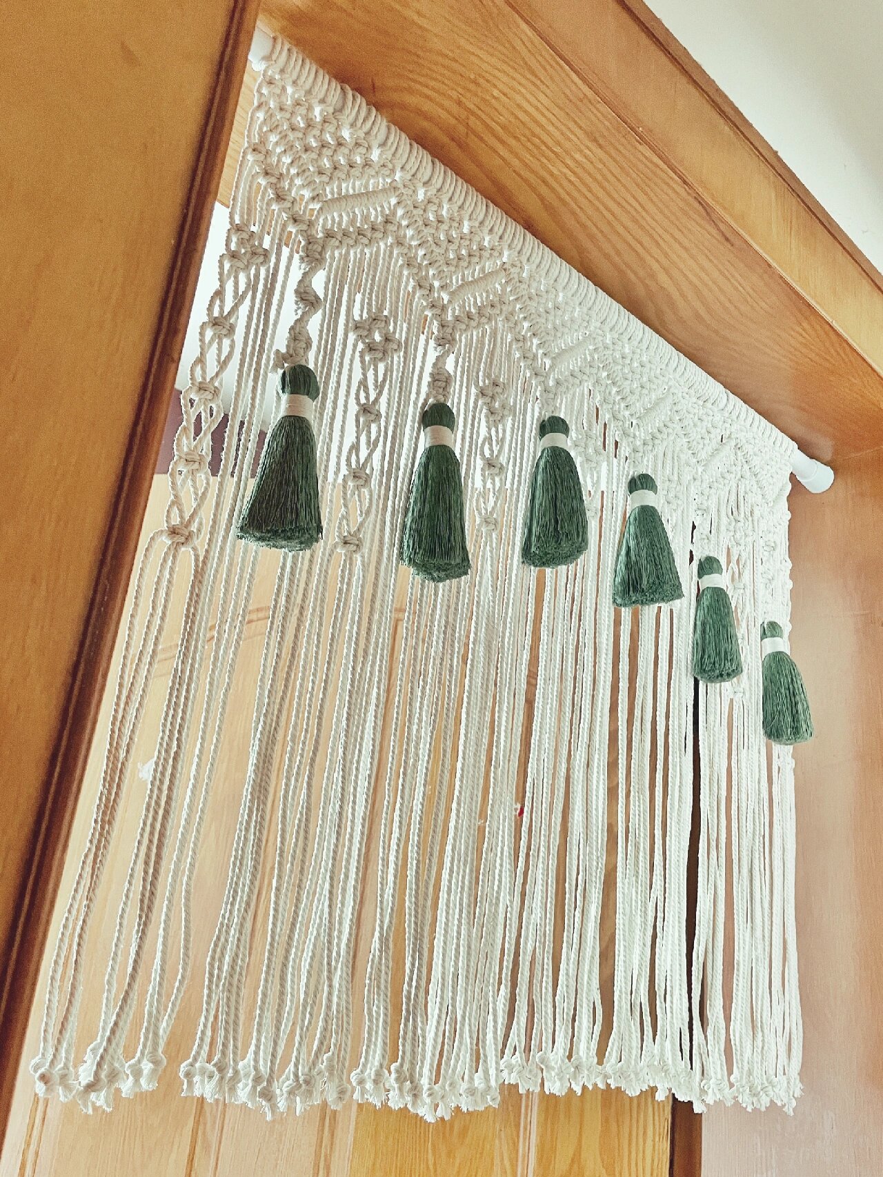 macrame | 隔断流苏半挂门帘(附用线量)～ 材料:4mm四股棉绳 编织线